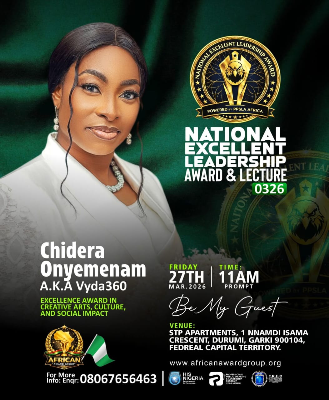 Chidera Onyemenam, NELAL honoree