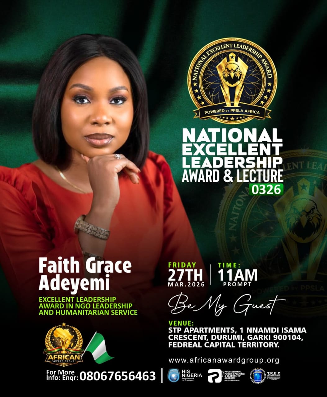 Faith Grace Adeyemi, NELAL honoree