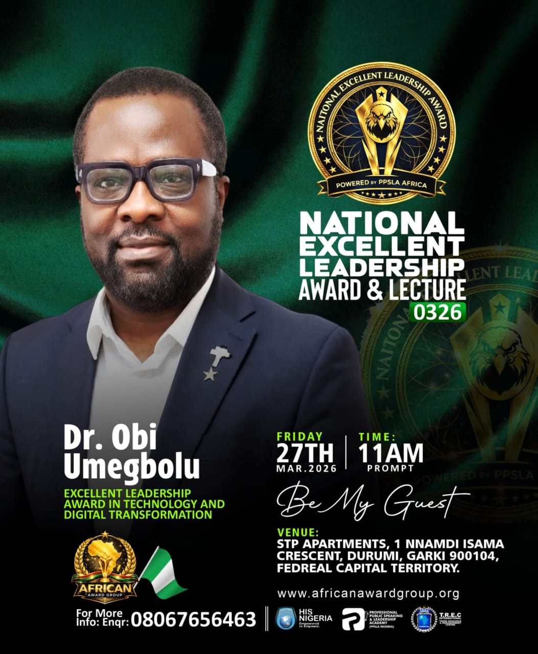 Dr. Obi Umegbolu, NELAL honoree